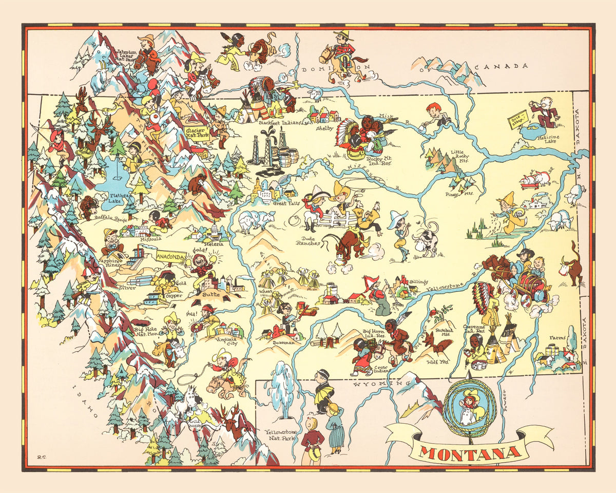 Preview of Vintage Map of Montana 1935