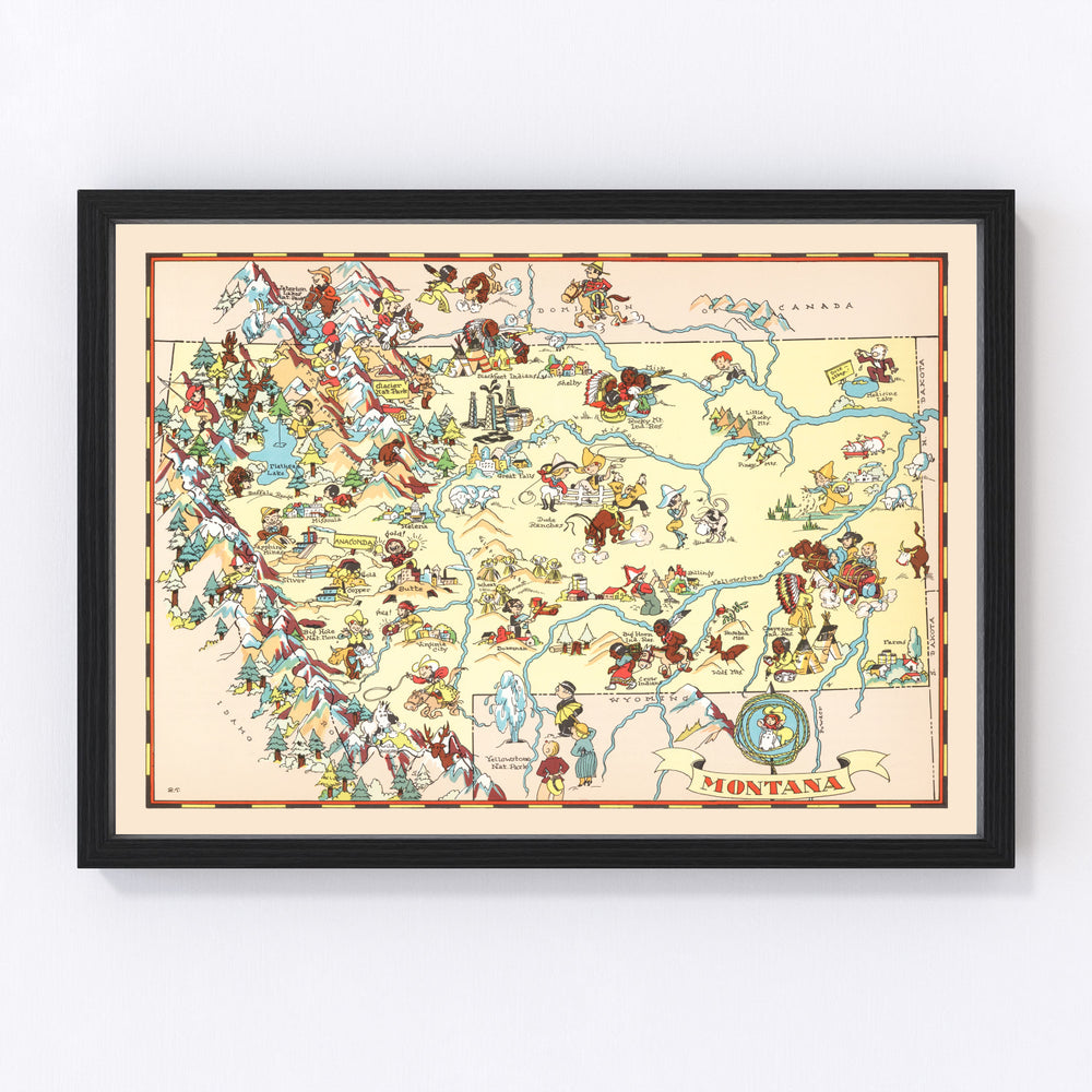 Montana Vintage Map 1935