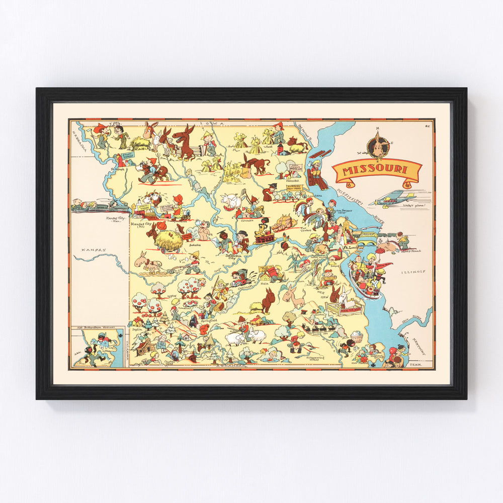 Missouri Vintage Map 1935