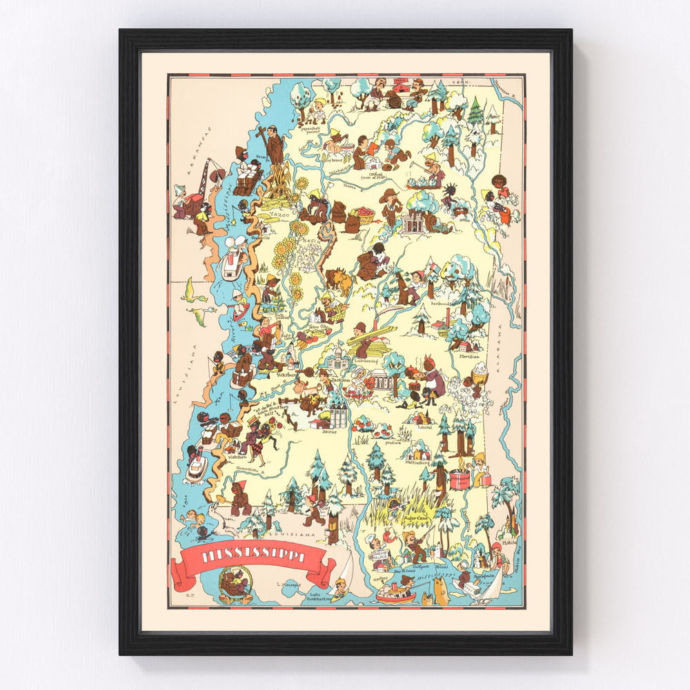 Mississippi Vintage Map 1935