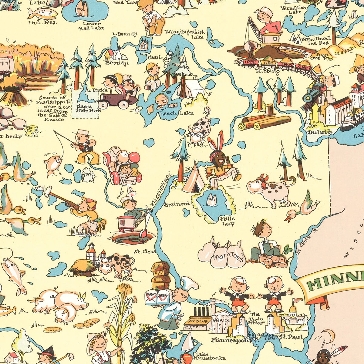 Restored historic details from the 1935 state map of County, Minnesota