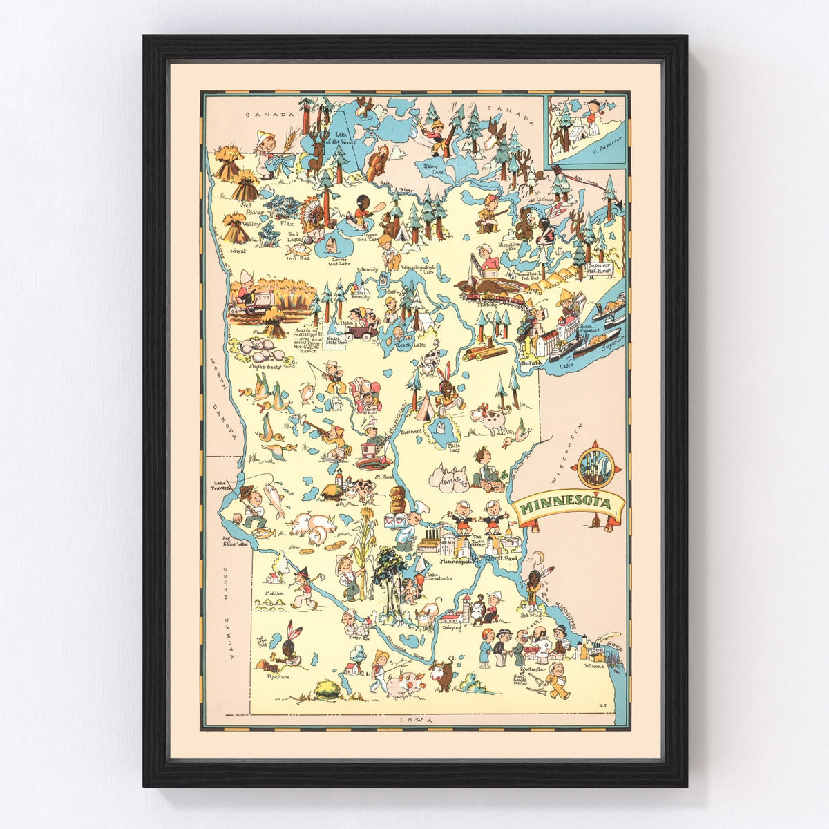 Minnesota Vintage Map 1935