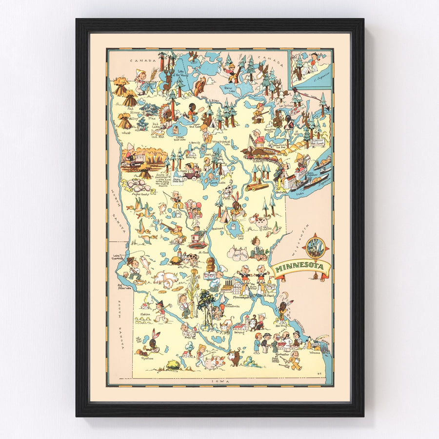 Minnesota Vintage Map 1935