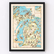 Michigan Vintage Map 1935