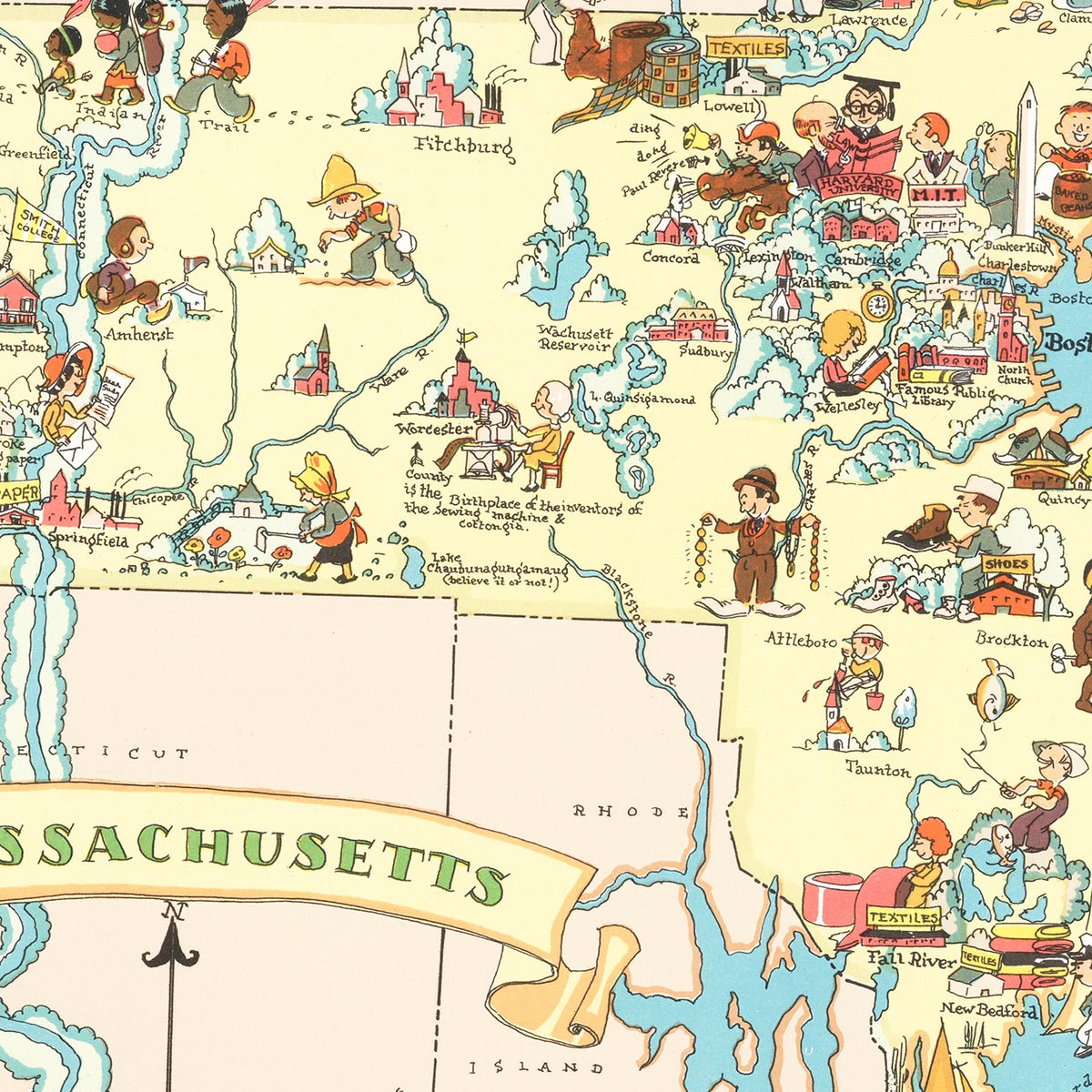 Restored historic details from the 1935 state map of County, Massachusetts