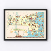 Massachusetts Vintage Map 1935