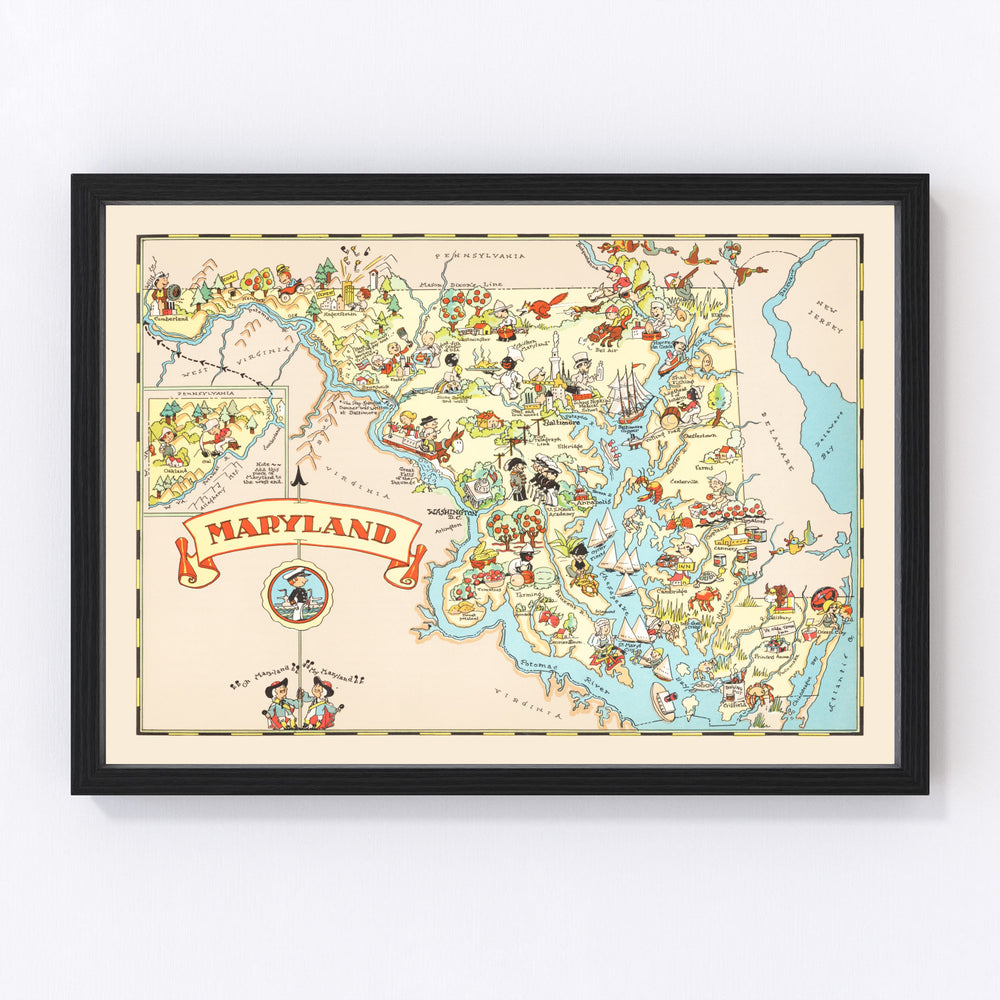 Maryland Vintage Map 1935
