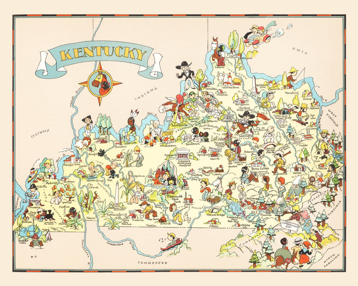 Preview of Vintage Map of Kentucky 1935