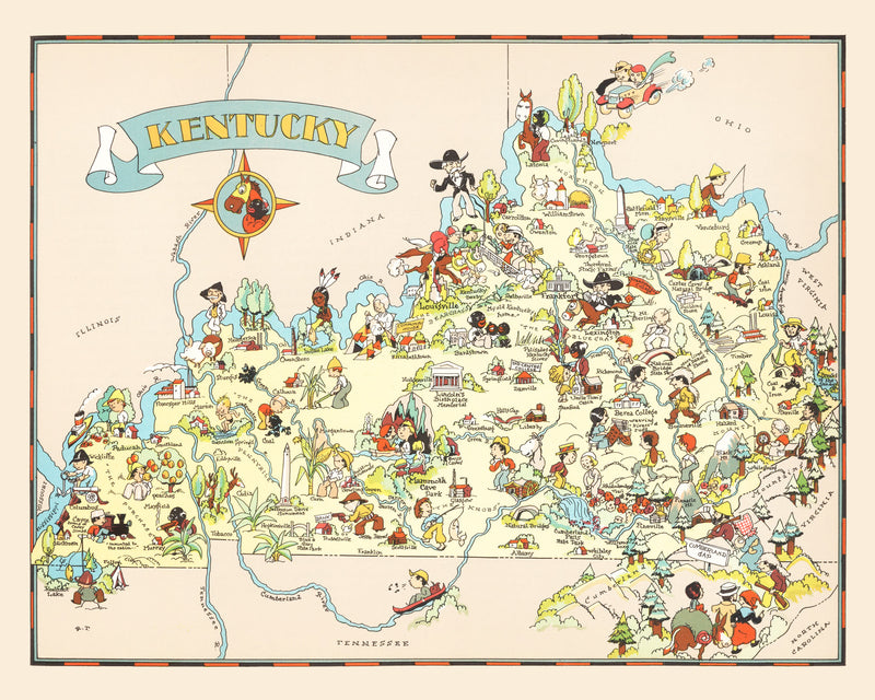 Size comparison using Vintage Map of Kentucky 1935
