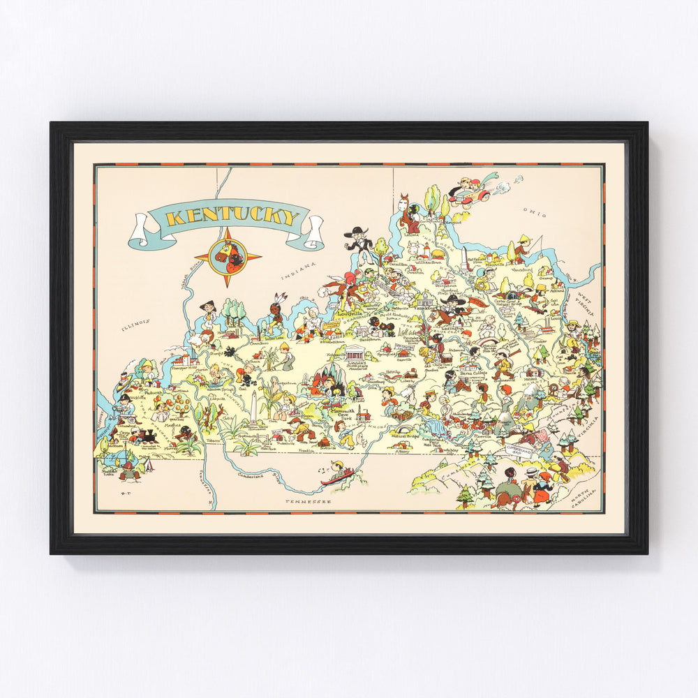 Kentucky Vintage Map 1935