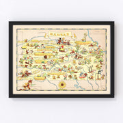 Kansas Vintage Map 1935
