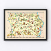 Iowa Vintage Map 1935