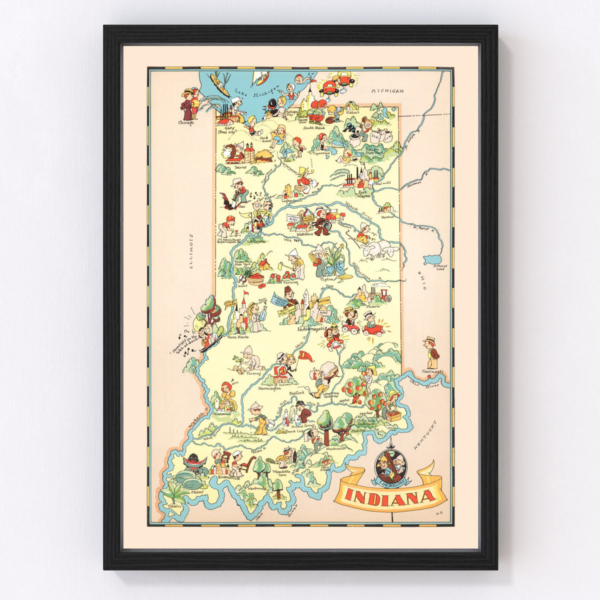 Indiana Vintage Map 1935