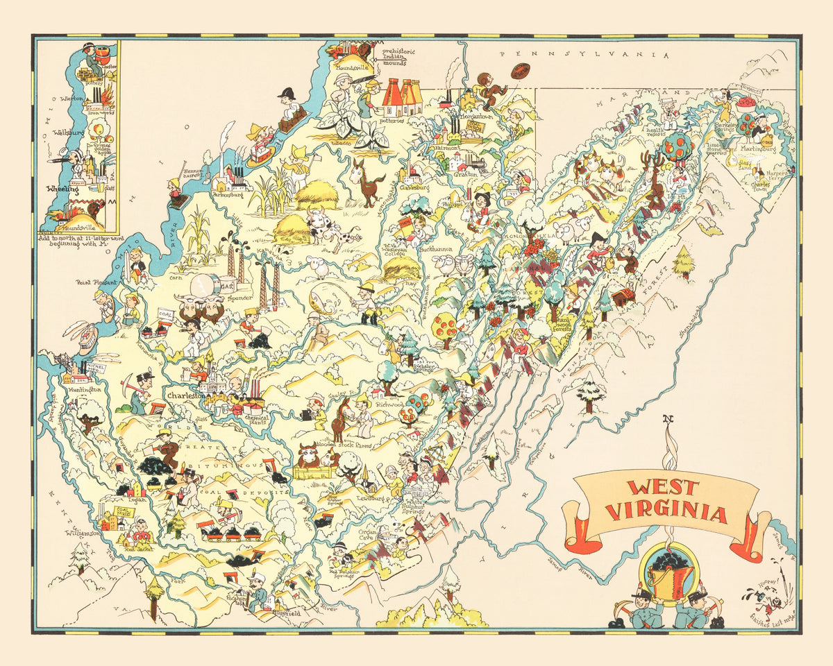 Preview of Vintage Map of West Virginia 1935