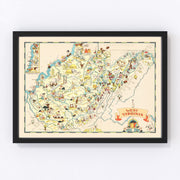 West Virginia Vintage Map 1935