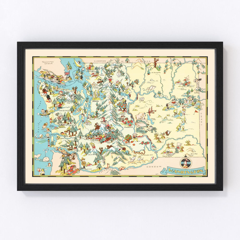 Washington Vintage Map 1935