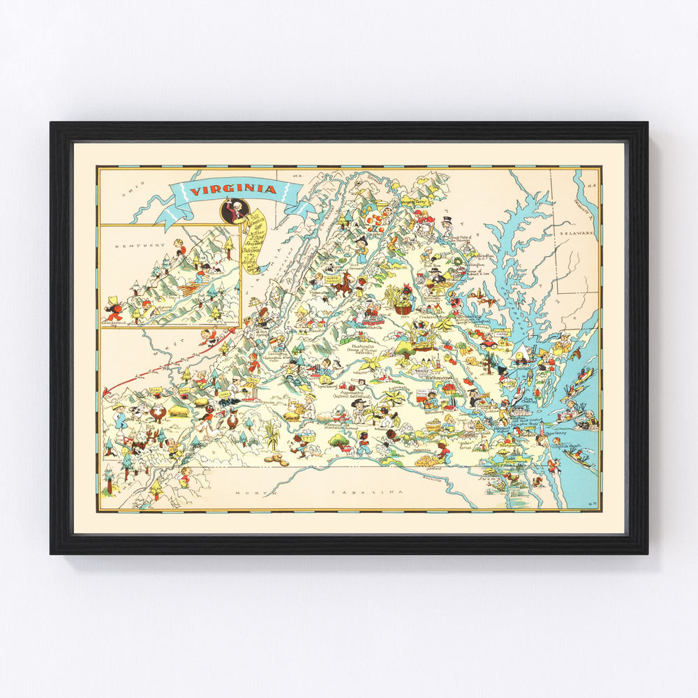 Virginia Vintage Map 1935