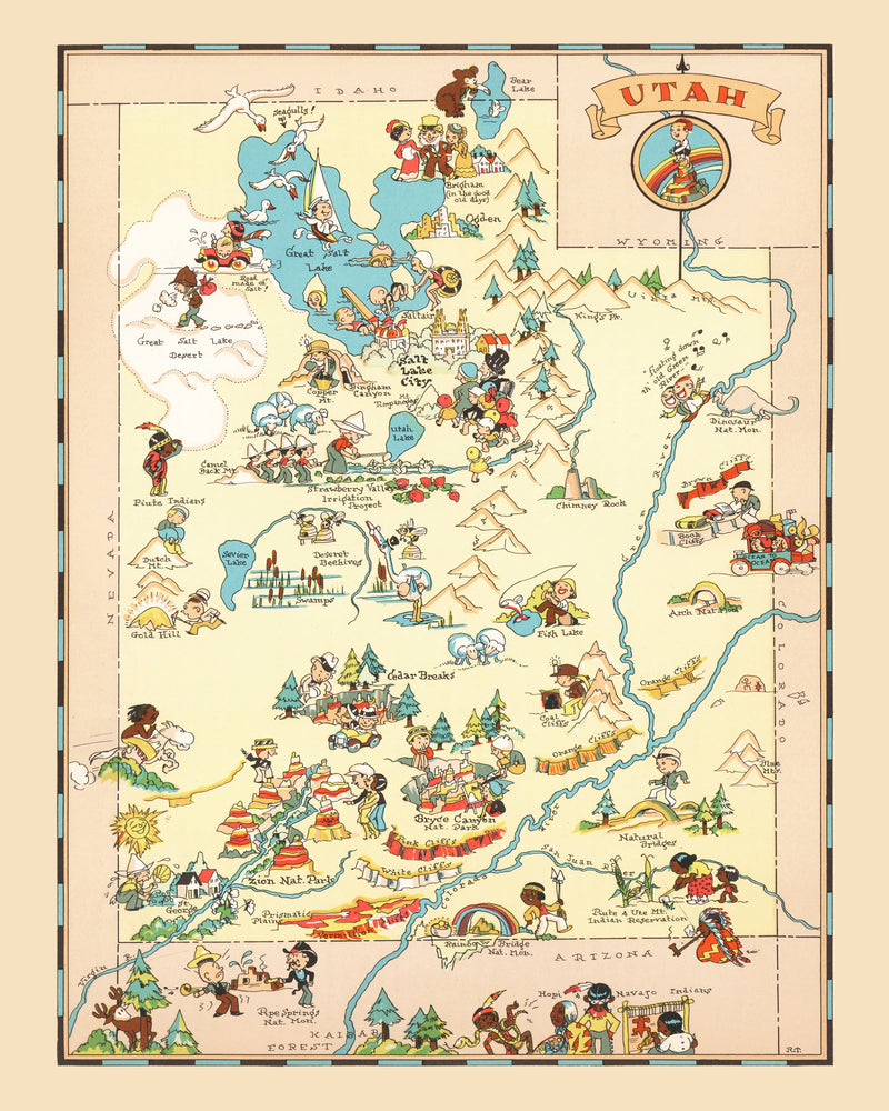 Size comparison using Vintage Map of Utah 1935