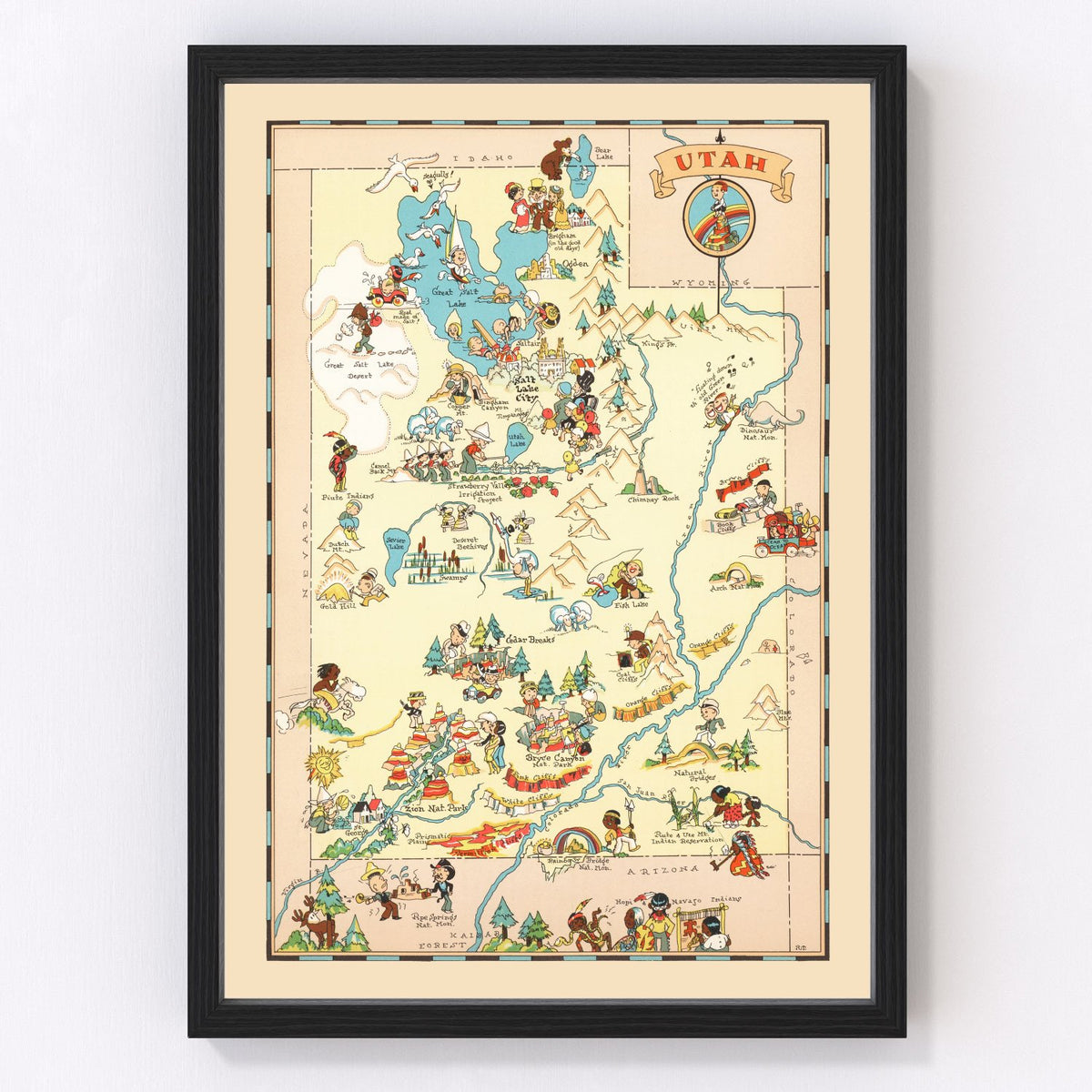 Utah Vintage Map 1935