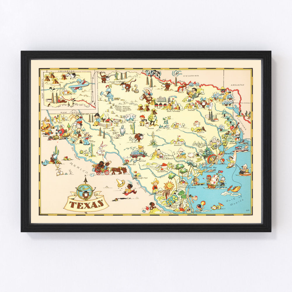Texas Vintage Map 1935