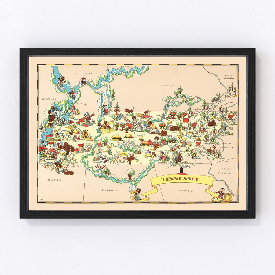 Tennessee Vintage Map 1935