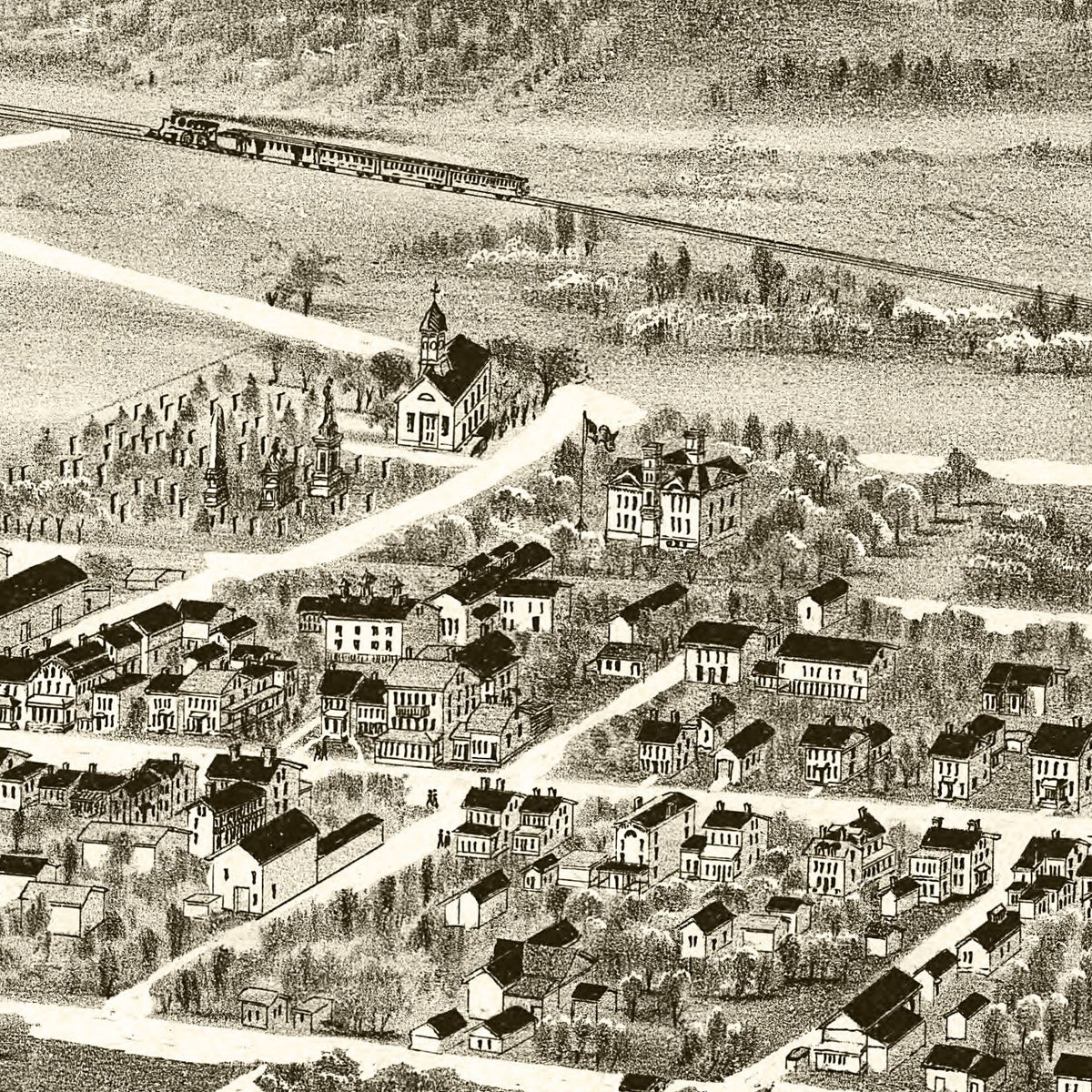 Restored historic details from the 1898 city map of Newmanstown & Sheridan, Pennsylvania