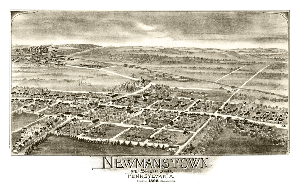 Vintage Map of Newmanstown & Sheridan, Pennsylvania 1898 print style example