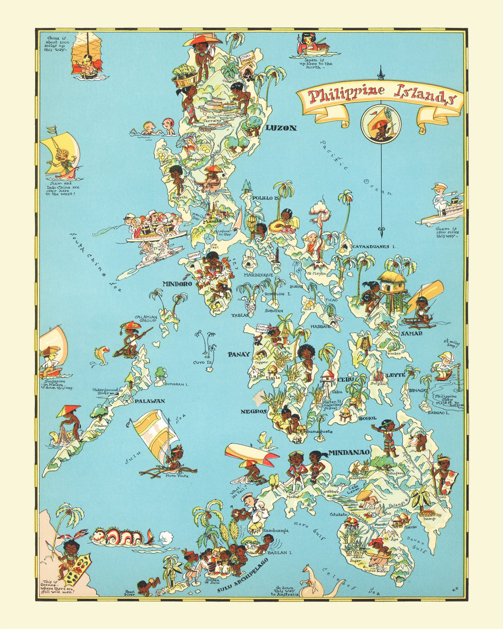 Vintage Map of Philippines 1935 print style example