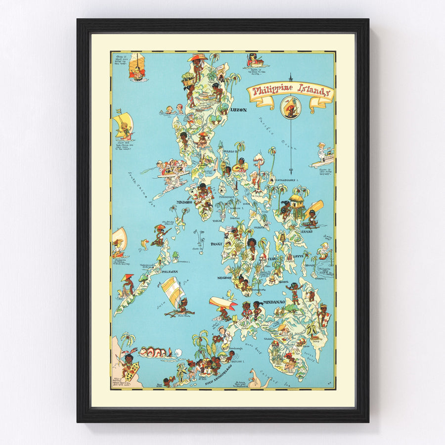 Vintage Map of Philippines 1935