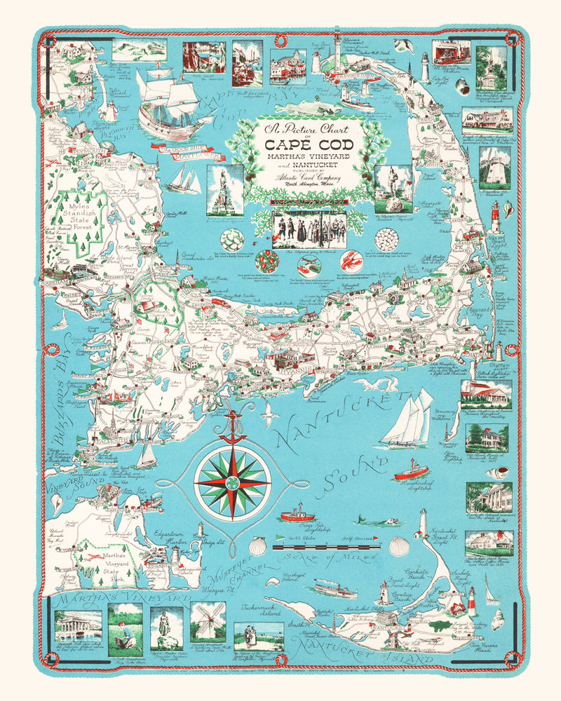 Size comparison using Vintage Map of Cape Cod, 1955