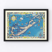 Bermuda Islands Vintage Map 1930