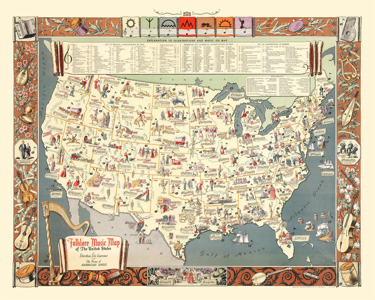 Preview of Vintage Map of United States 1945