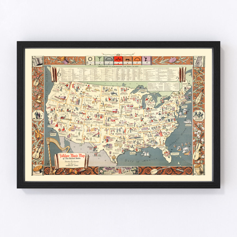 United States Vintage Map 1945