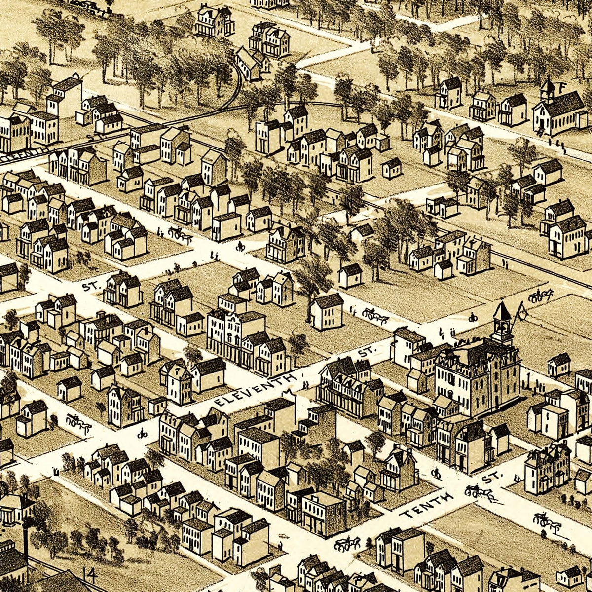 Restored historic details from the 1896 city map of New Kensington, Pennsylvania