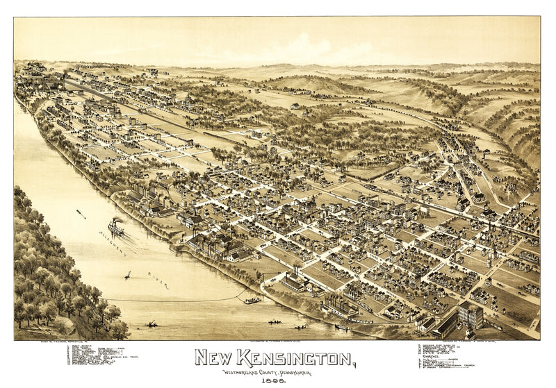 Size comparison using Vintage Map of New Kensington, Pennsylvania 1896