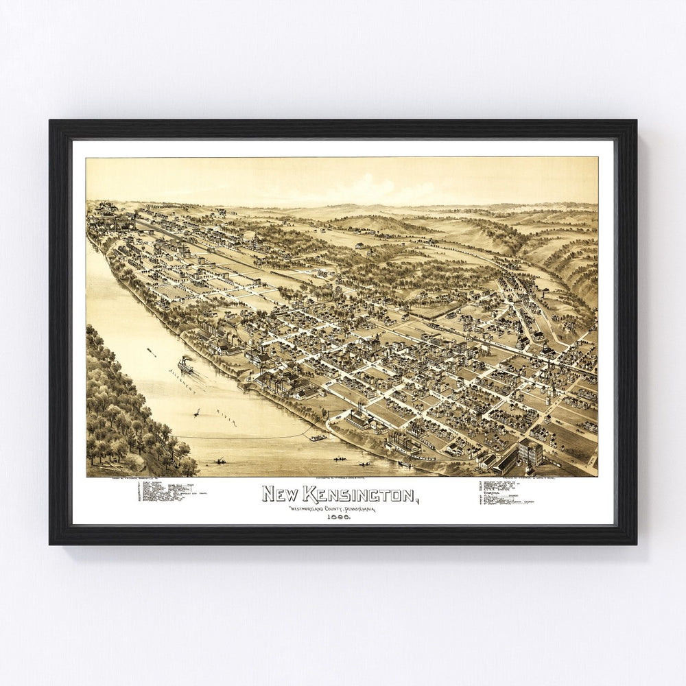 New Kensington Vintage Map 1896