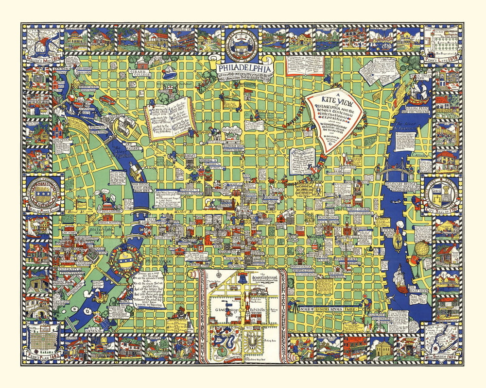 Vintage Map of Philadelphia, Pennsylvania 1926 print style example