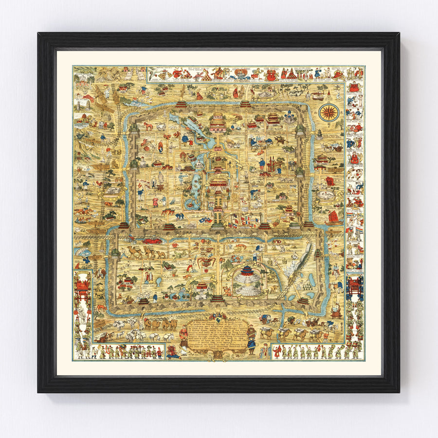 Vintage Map of Beijing, China 1936