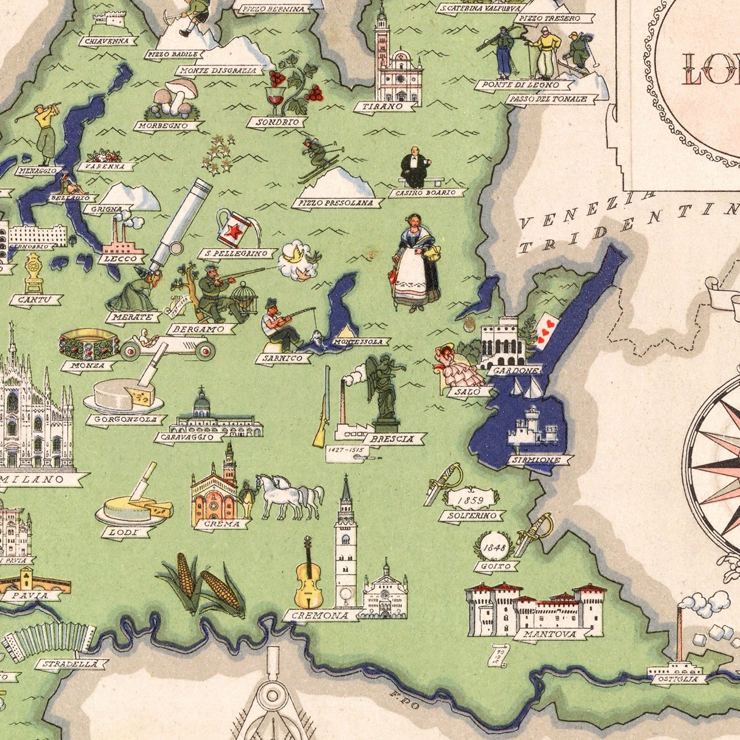 Restored historic details from the 1938 region map of County