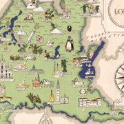 Vintage Map of Lombardy Italy, 1938