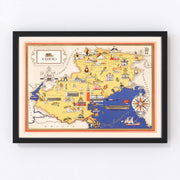 Veneto Italy Vintage Map 1938