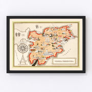 Trentino-Alto Adige Italy Vintage Map 1938