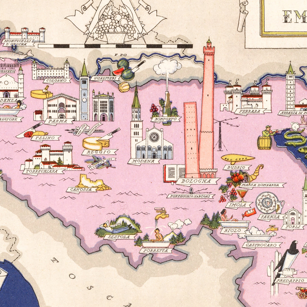 Restored historic details from the 1938 region map of County