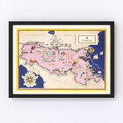 Emilia-Romagna Italy Vintage Map 1938