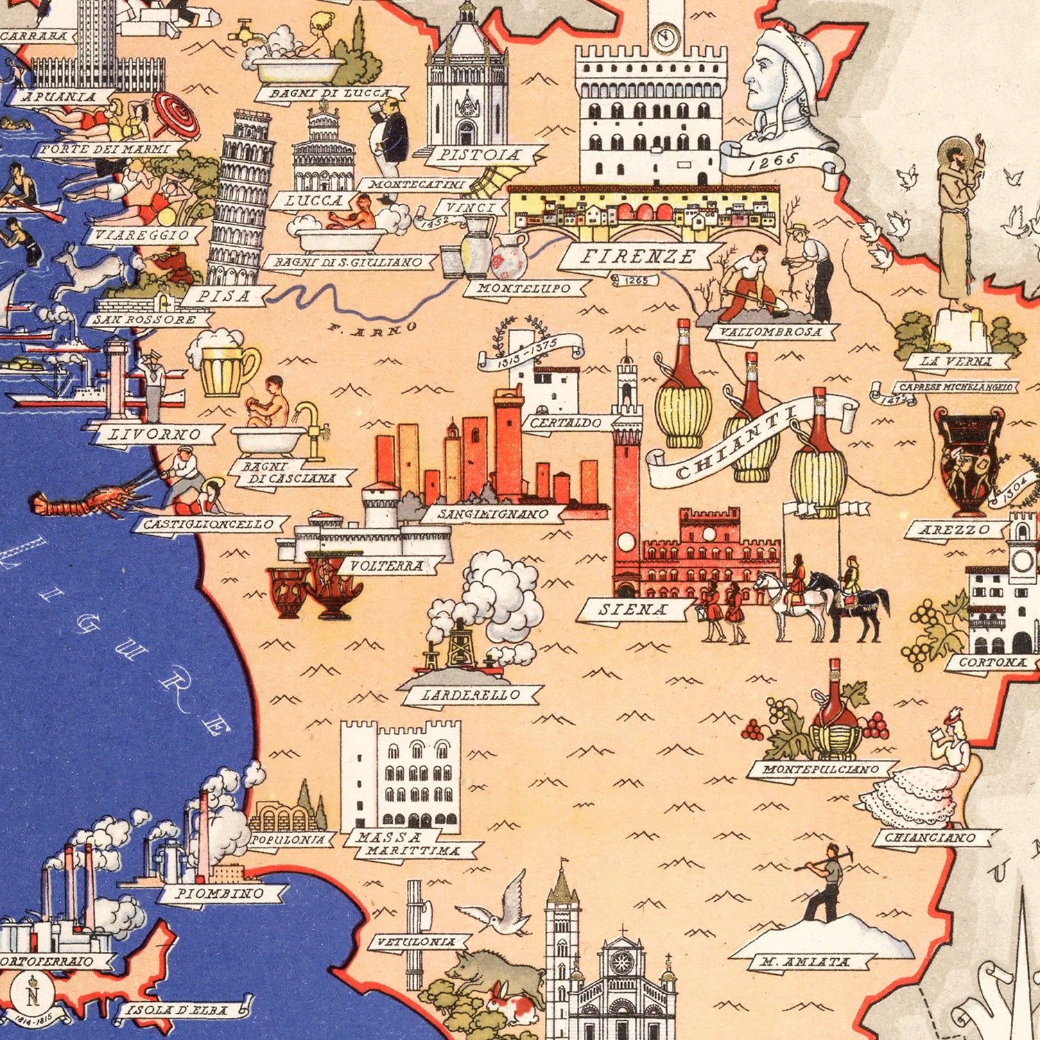 Restored historic details from the 1938 region map of County
