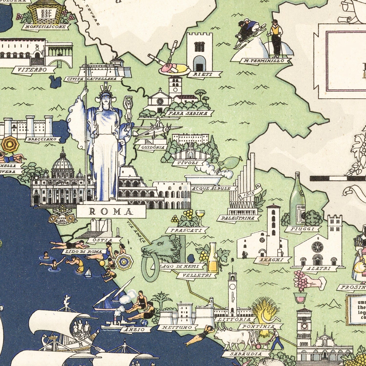 Restored historic details from the 1938 region map of County