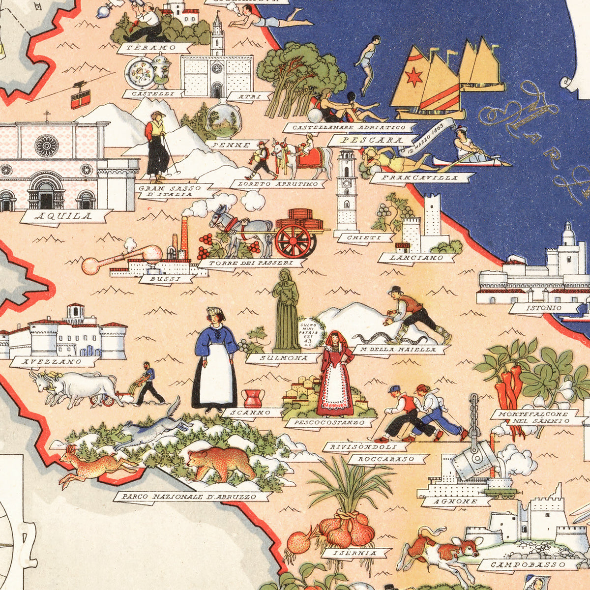 Restored historic details from the 1938 region map of County