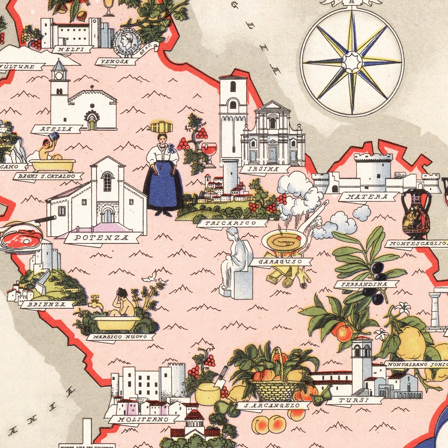 Restored historic details from the 1938 region map of County