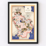 Lucania Italy Vintage Map 1938
