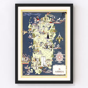 Sardinia Italy Vintage Map 1938